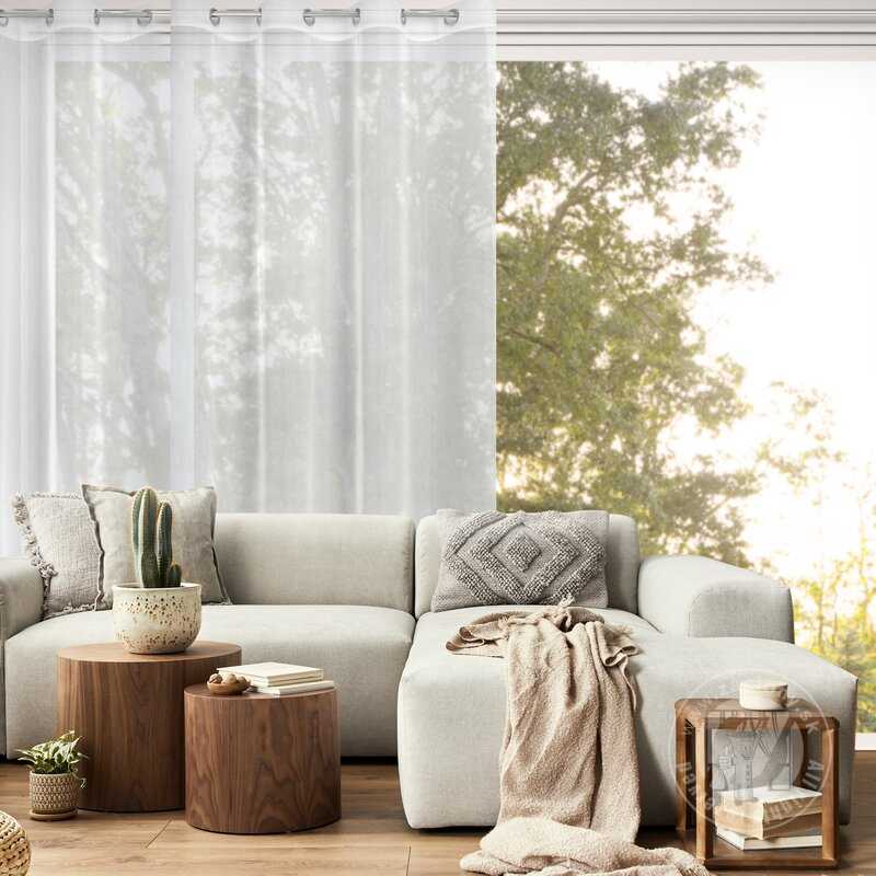 Záclona MIREA na krúžkoch biela s lesklou niťou 350x260cm