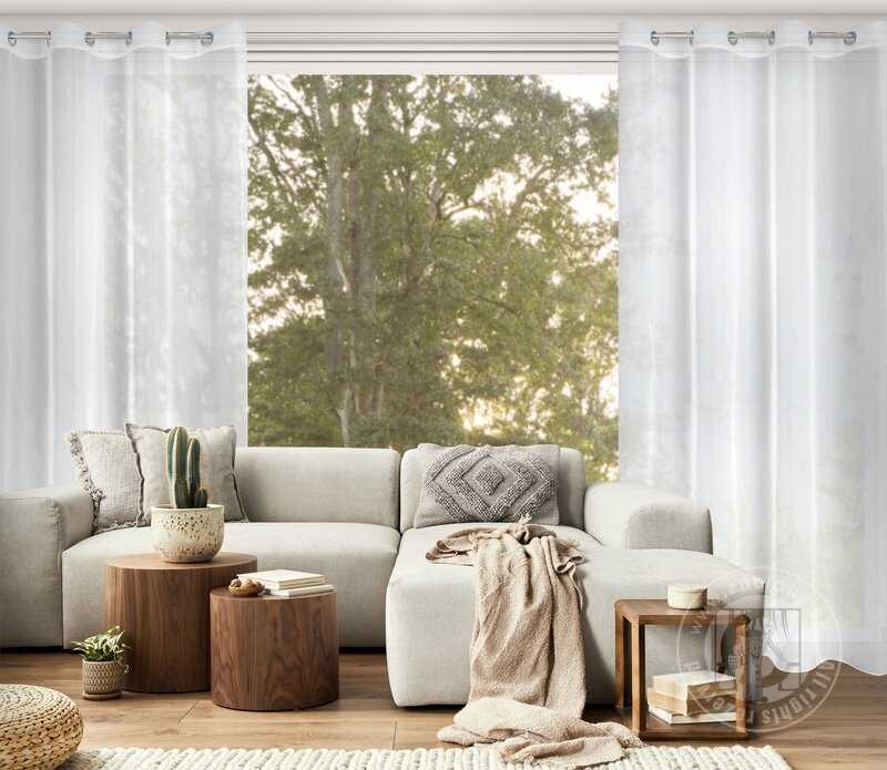 Záclona MIREA na krúžkoch biela s lesklou niťou 350x260cm