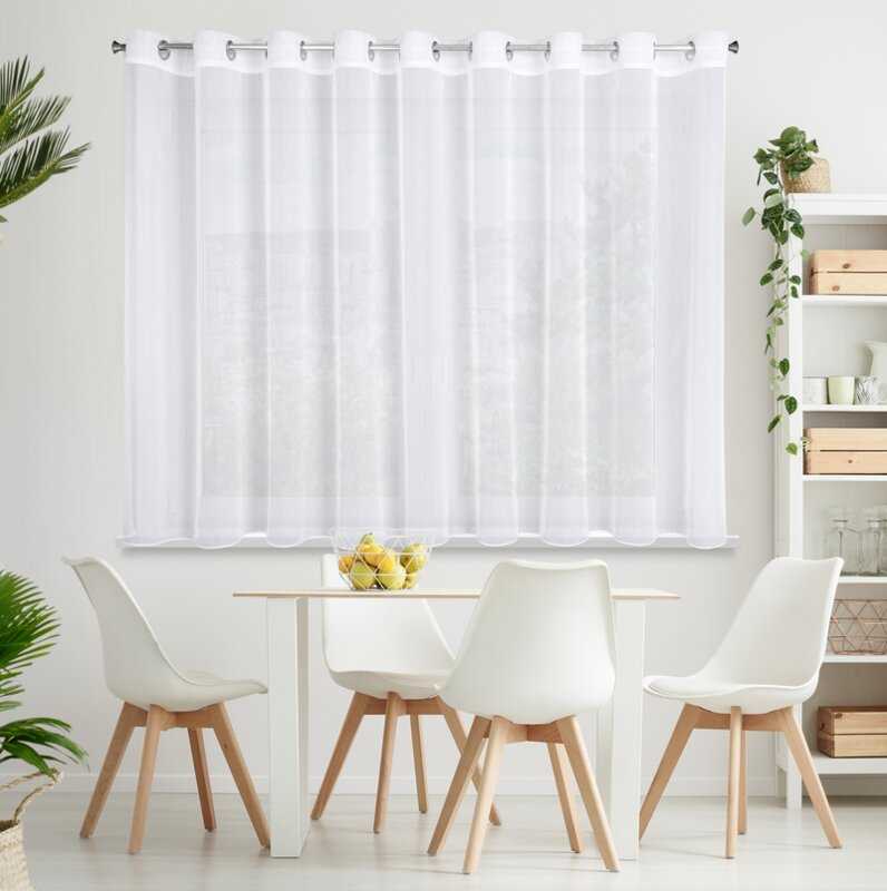 Záclona MIREA na krúžkoch biela s lesklou niťou 350x150cm