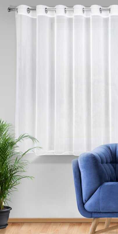 Záclona MIREA na krúžkoch biela s lesklou niťou 350x150cm