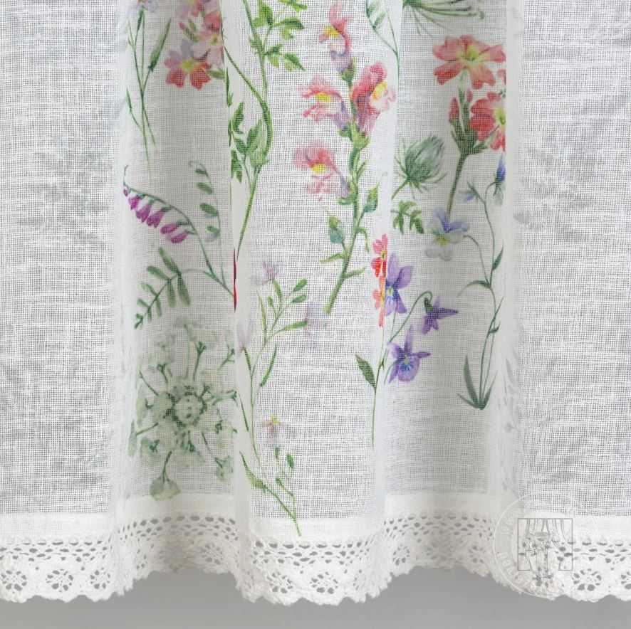 Vitrážová záclona SYLWIA lúčne kvety 60x150cm