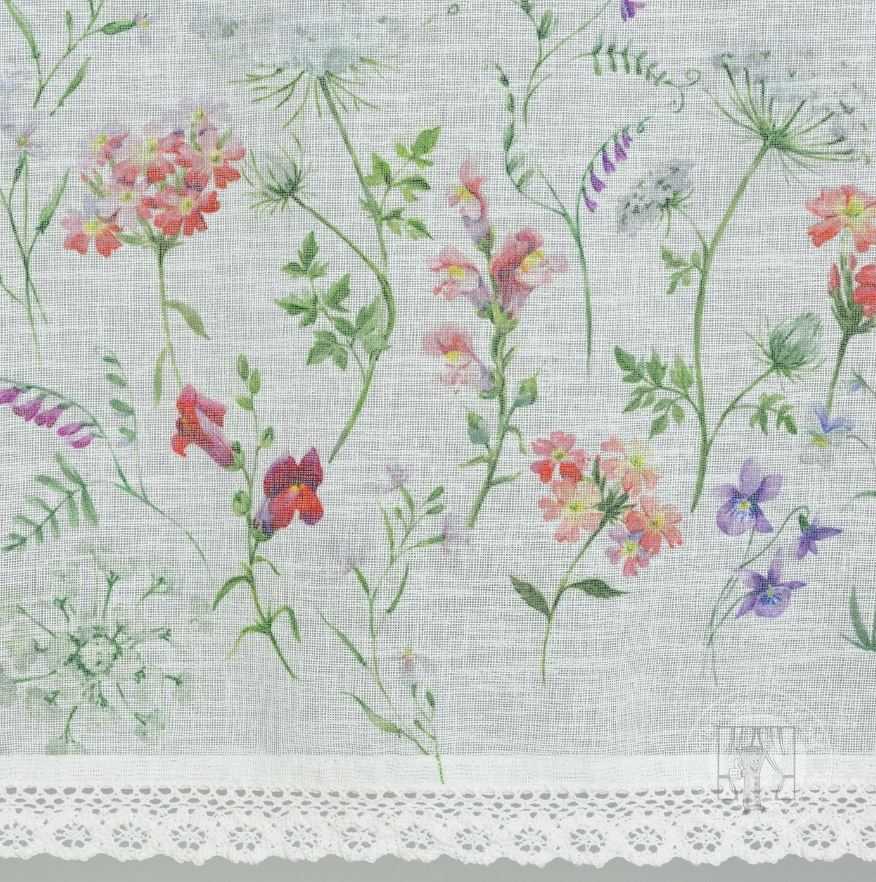 Vitrážová záclona SYLWIA lúčne kvety 60x150cm