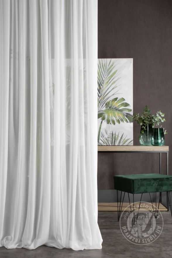 Záclona metráž 7173 prírodná biela E