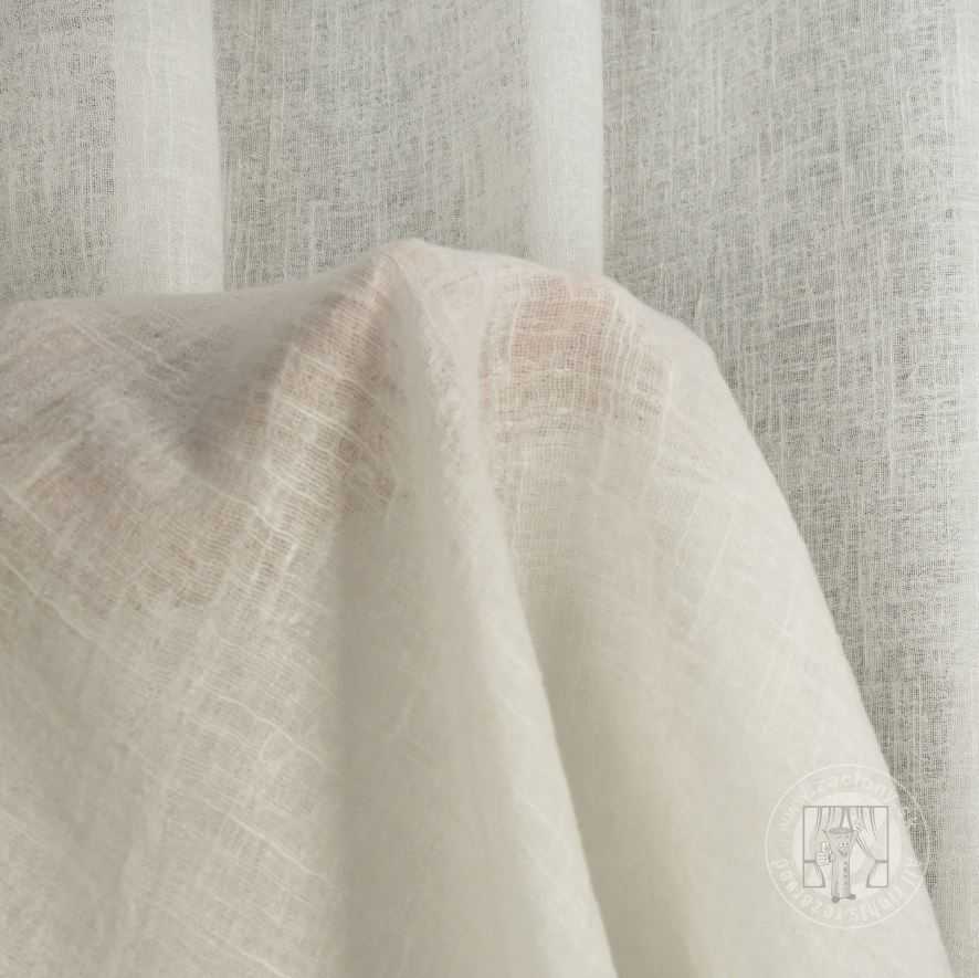 Záclona metráž 43050 s prímesou ľanu prírodná biela, 290 cm