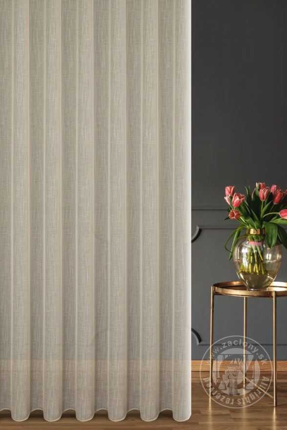 Záclona metráž 43050 s prímesou ľanu krémová, 290cm