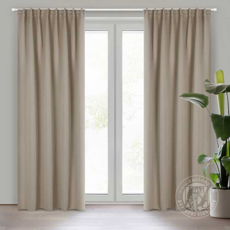 Záves MILAN na flex páske tmavá béžová 140x300cm
