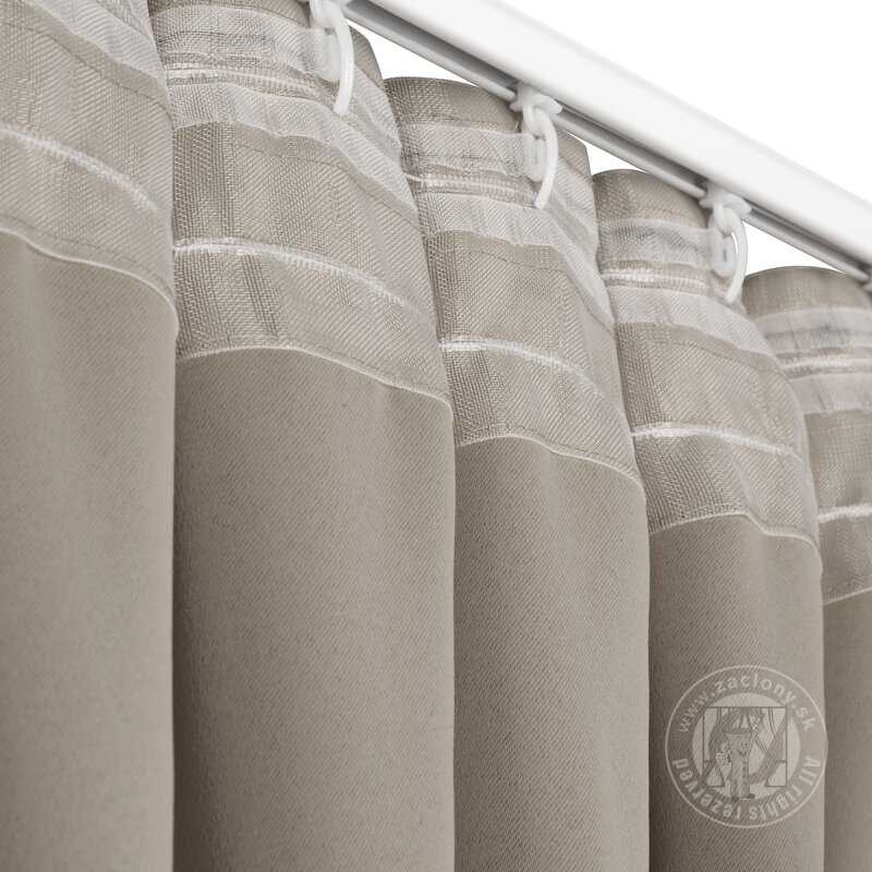Záves MILAN na flex páske tmavá béžová 140x300cm