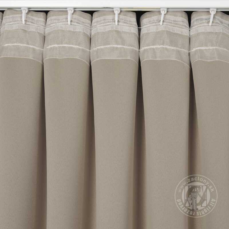 Záves MILAN na flex páske tmavá béžová 140x300cm