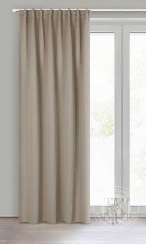 Záves MILAN na flex páske tmavá béžová 140x300cm