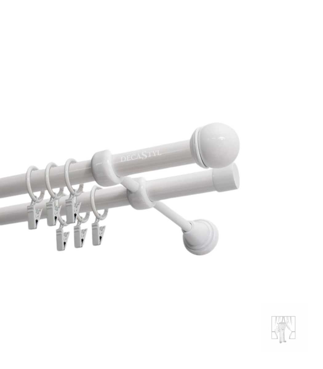 Kovová garniža TODI Biela lesklá