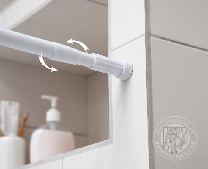 Teleskopická tyč do sprchy biela