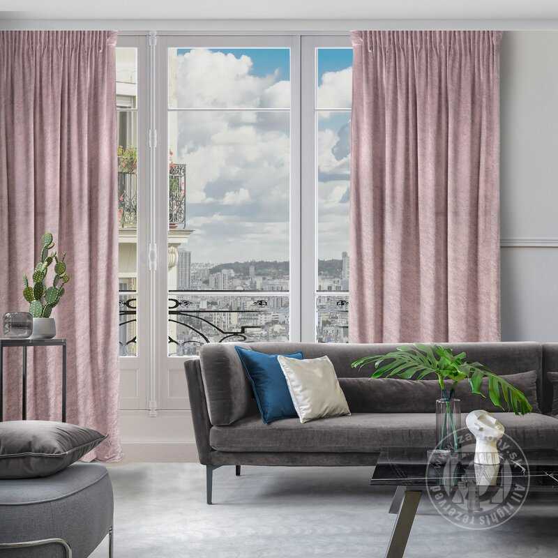 Záves RIVA na páske ružový 140x270cm