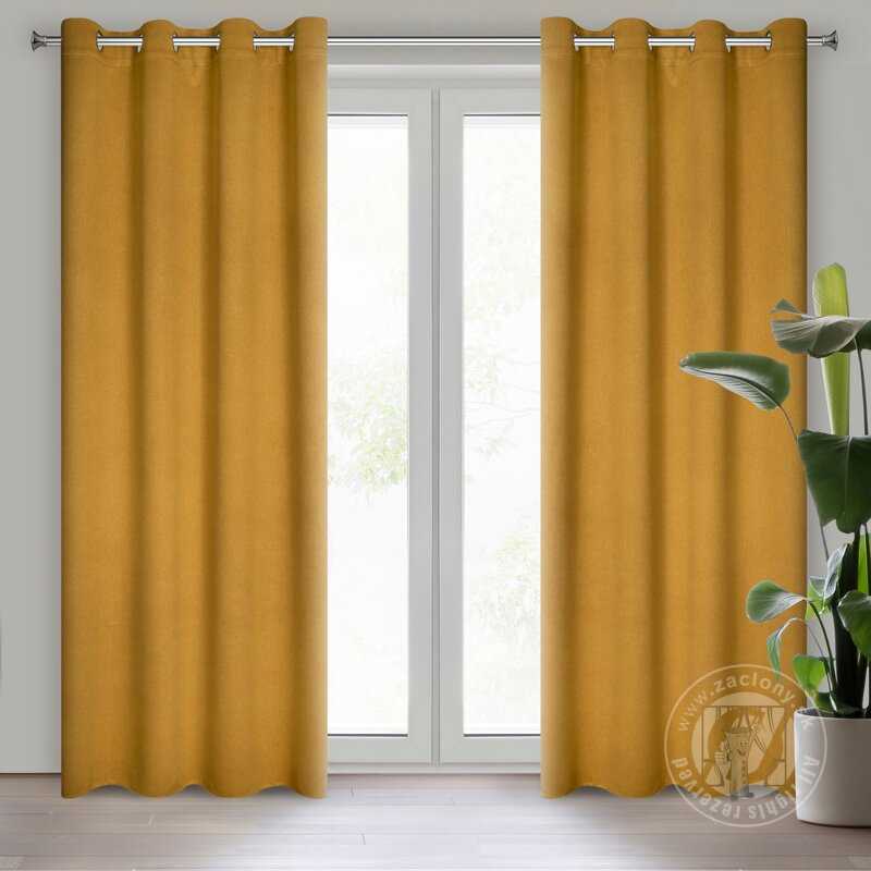Zatemňovací záves CARLO na krúžkoch 135x250cm medový