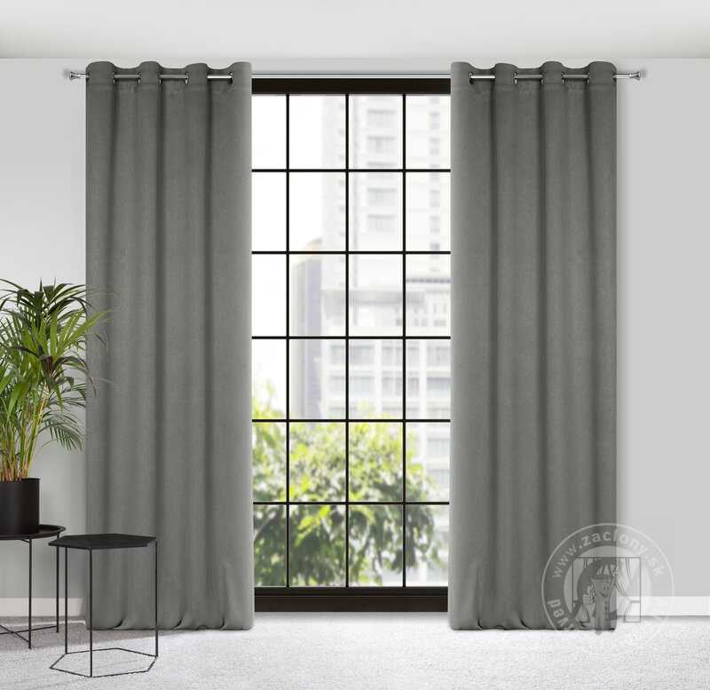 Zatemňovací záves CARLO na krúžkoch 135x250cm popolavý