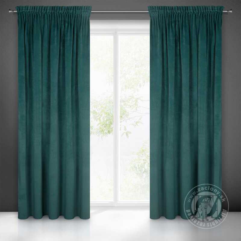 Záves VILLA na páske tmavý tyrkysový 140x270cm