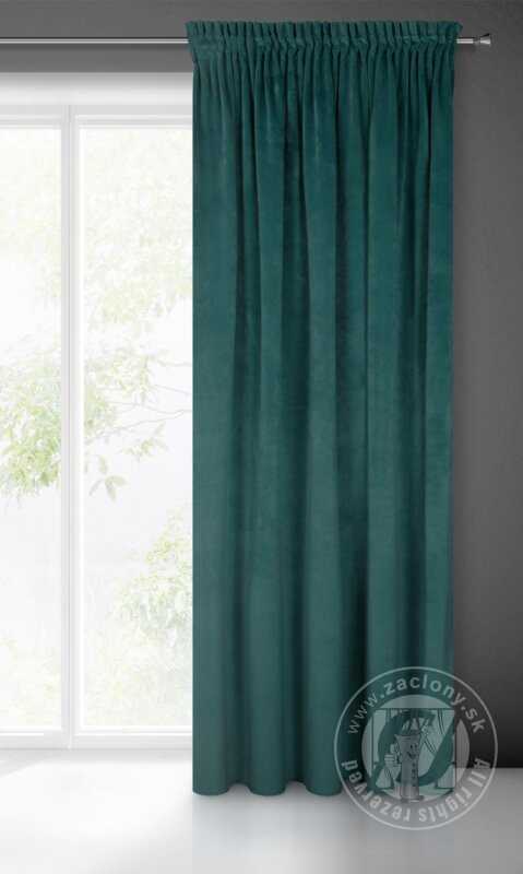 Záves VILLA na páske tmavý tyrkysový 140x270cm