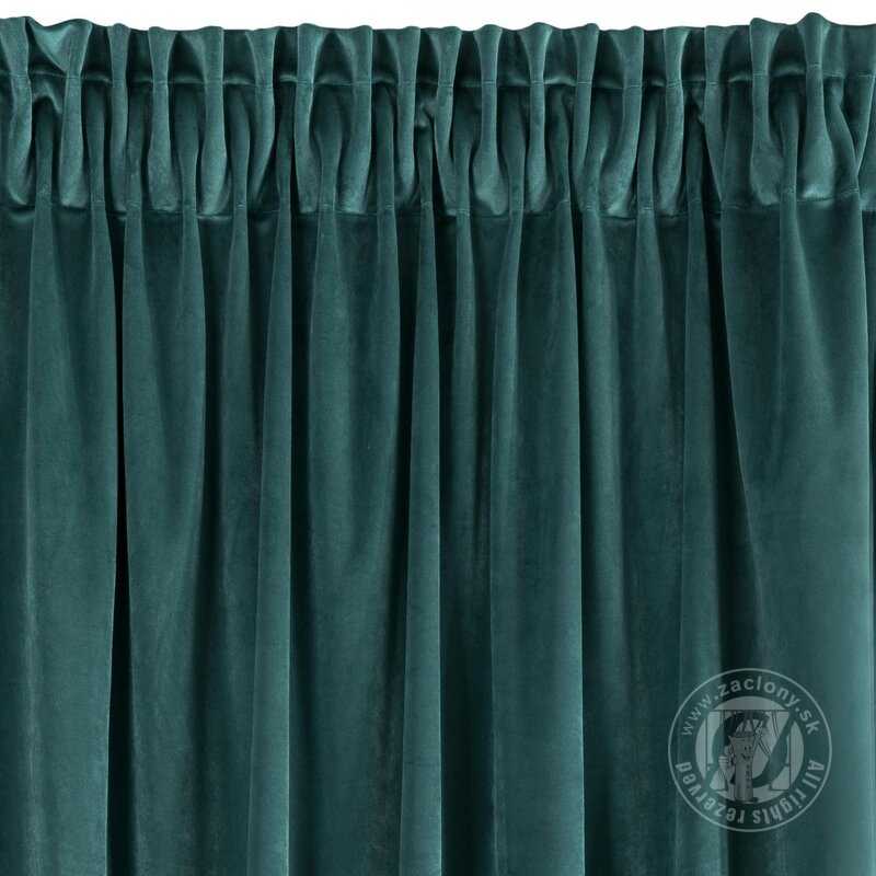 Záves VILLA na páske tmavý tyrkysový 140x270cm