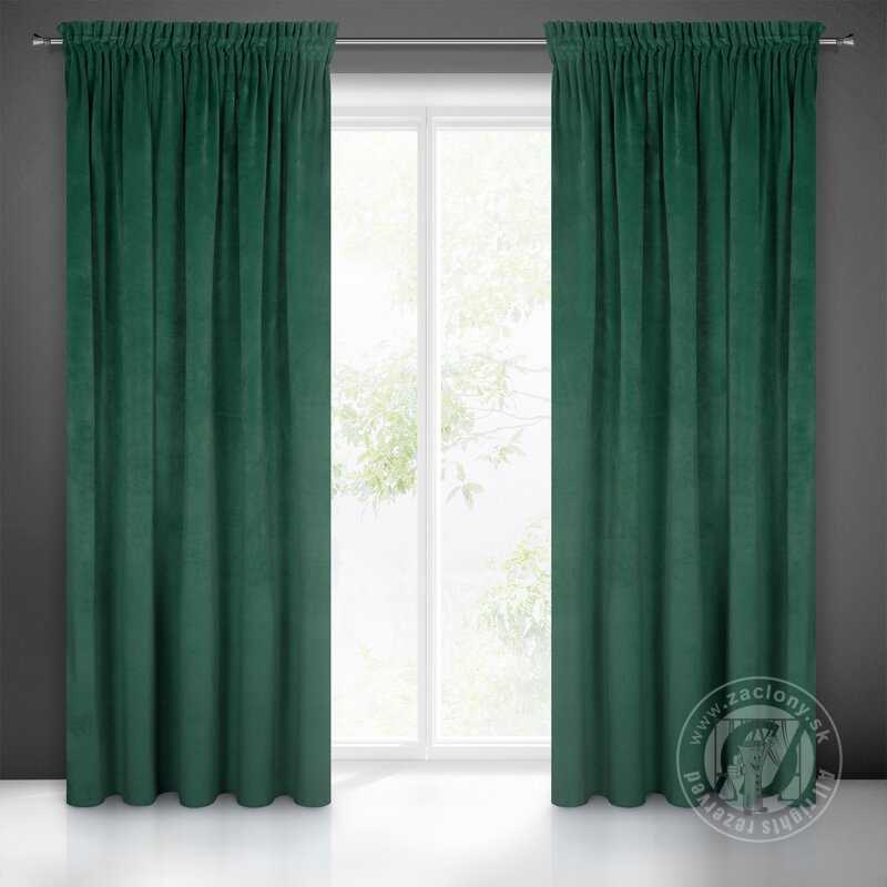 Záves VILLA na páske tmavozelený 140x270cm