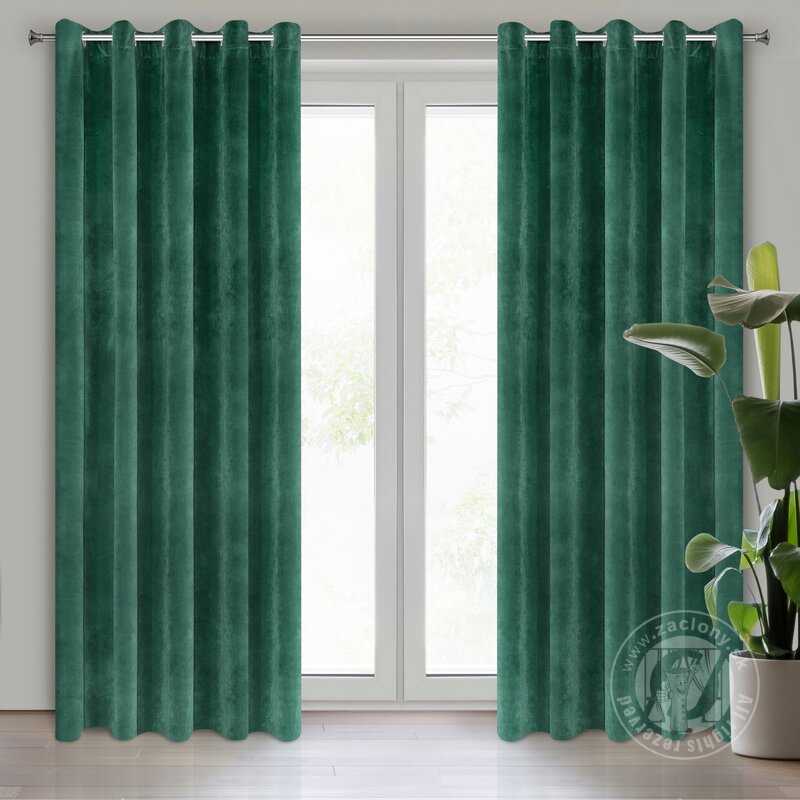 Záves VILLA na krúžkoch tmavozelený 140x250cm