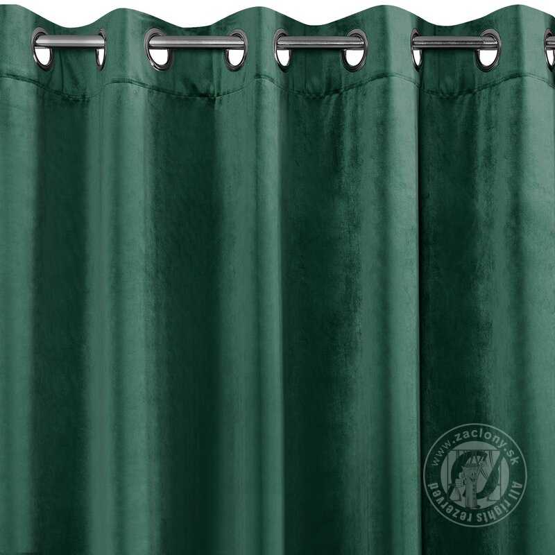 Záves VILLA na krúžkoch tmavozelený 140x250cm