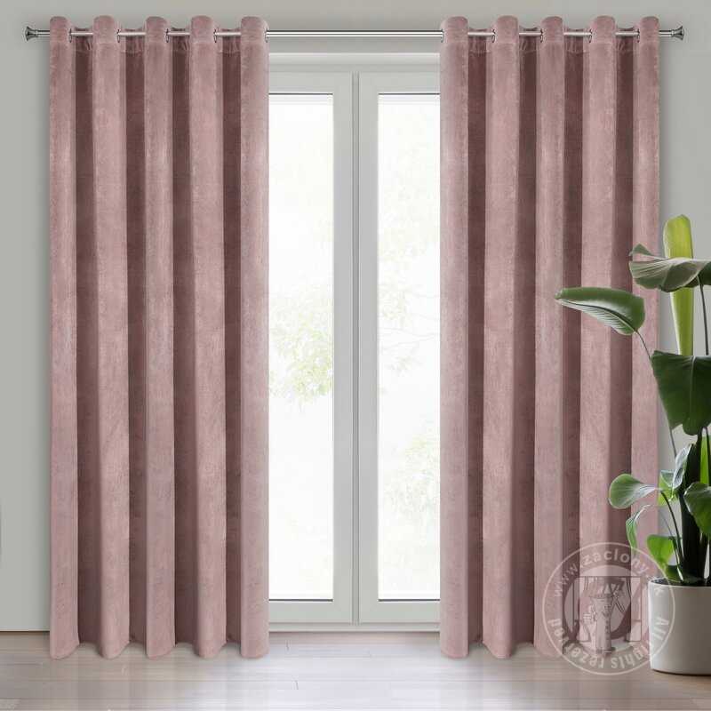 Záves VILLA na krúžkoch púdrový 140x250cm