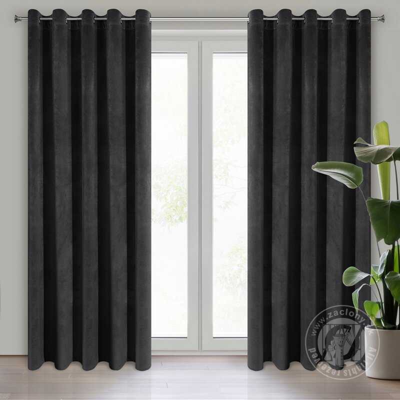Záves VILLA na krúžkoch čierny 140x250cm