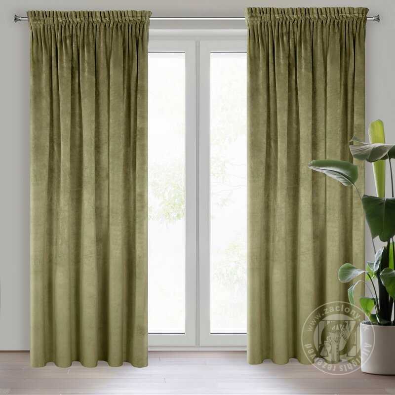Záves VILLA na páske olivový 140x270cm