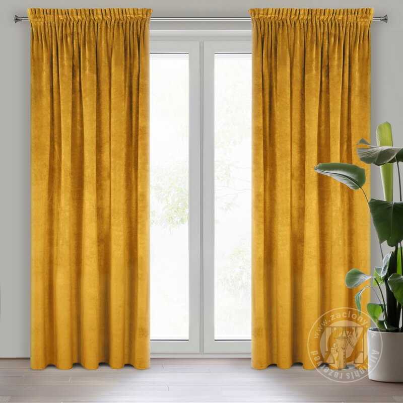 Záves VILLA na páske horčicový 140x270cm