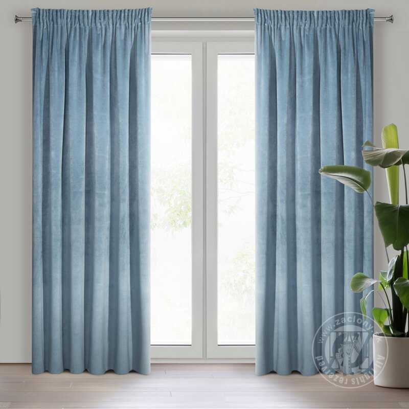 Záves VILLA na páske modrý 140x270cm