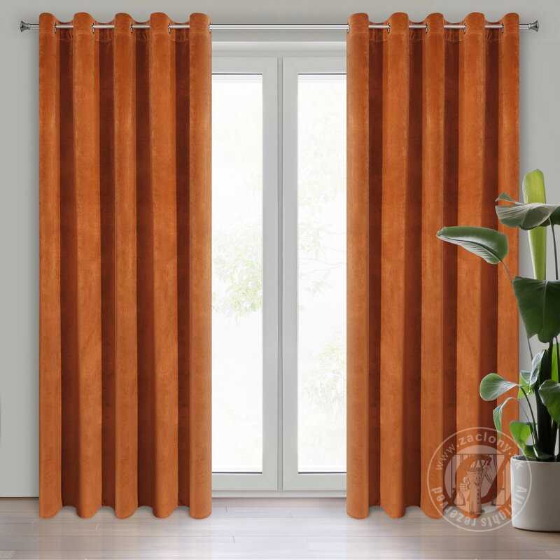 Záves VILLA na krúžkoch tehlový 140x250cm