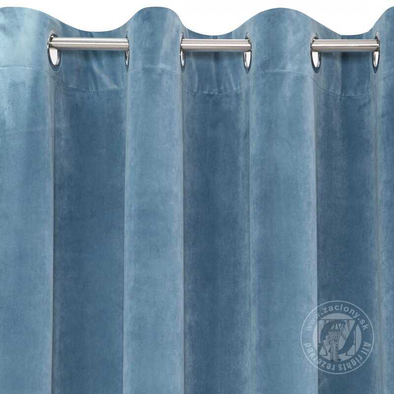 Záves VILLA na krúžkoch modrý 140x250cm