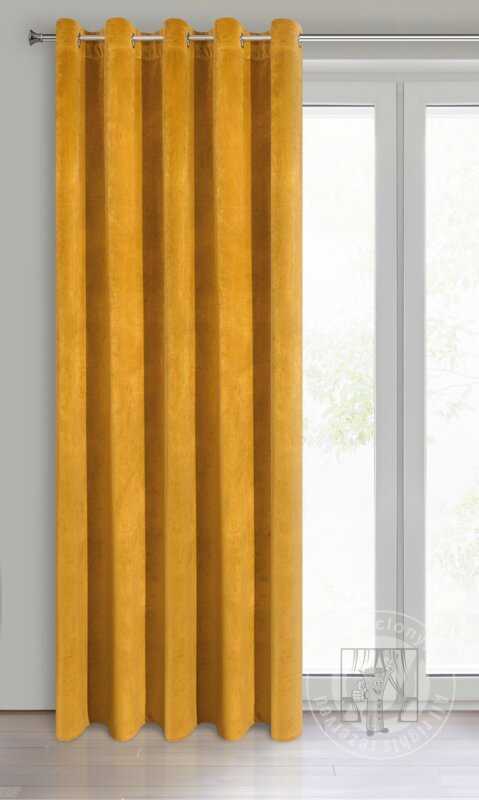Záves VILLA na krúžkoch horčicový 140x250cm