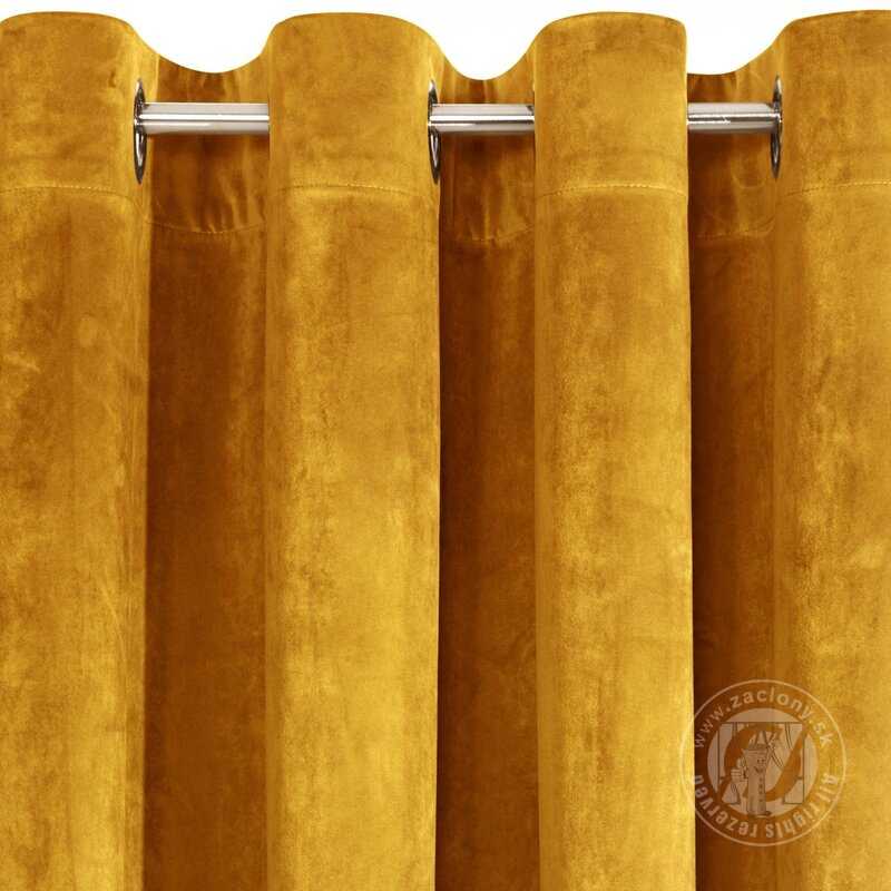 Záves VILLA na krúžkoch horčicový 140x250cm