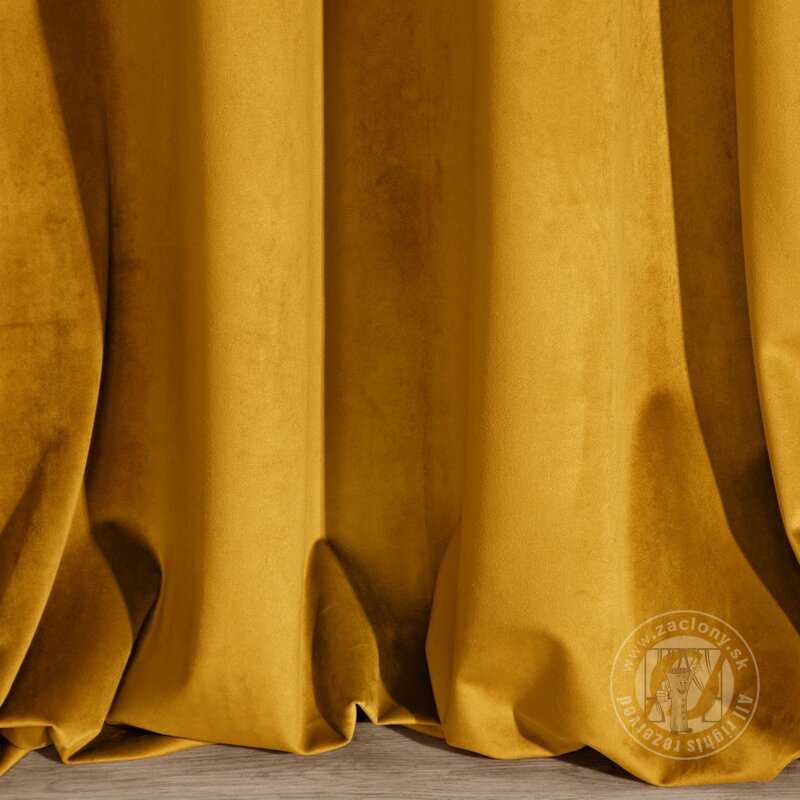 Záves VILLA na krúžkoch horčicový 140x250cm