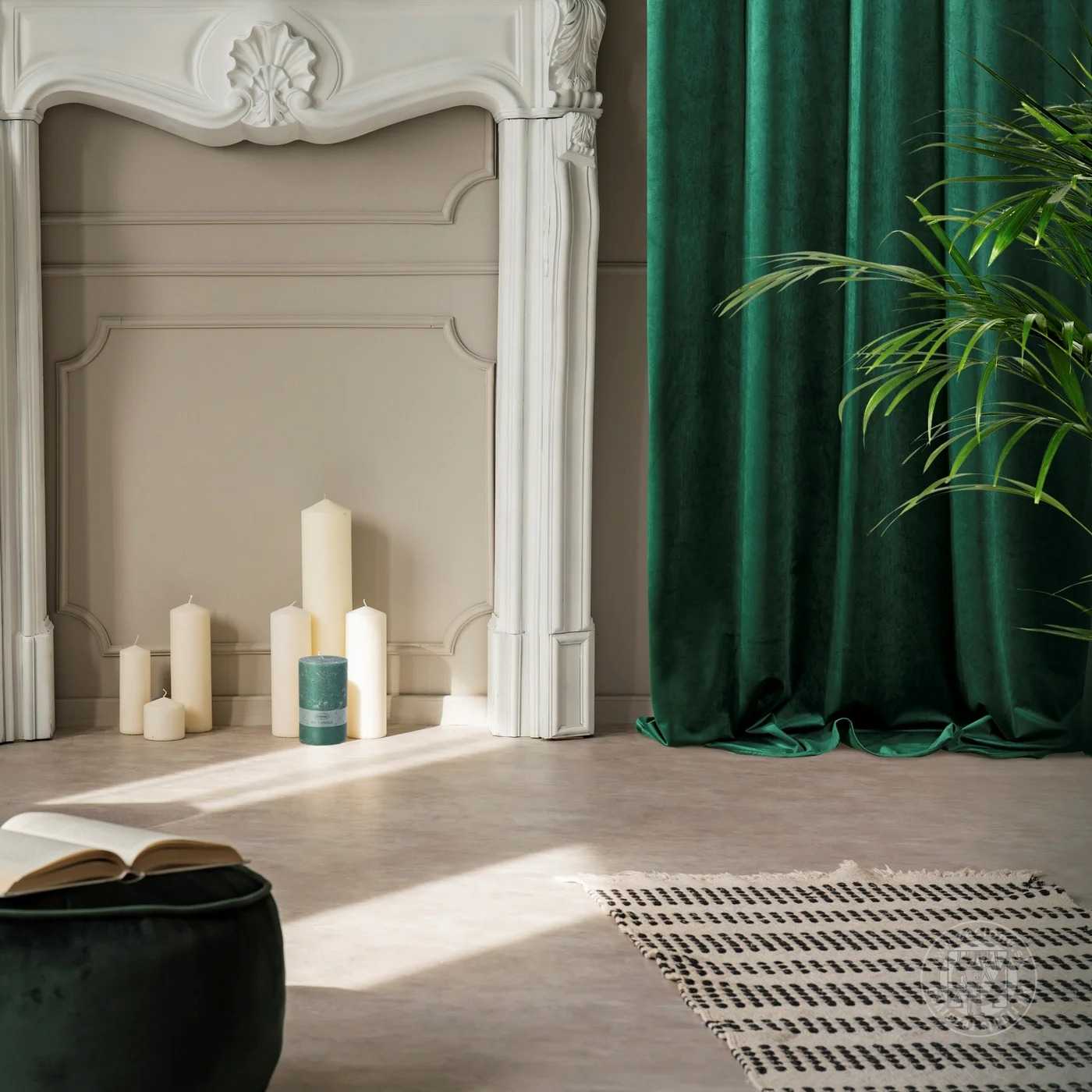 Záves RIA na páske tmavozelený 140x270cm