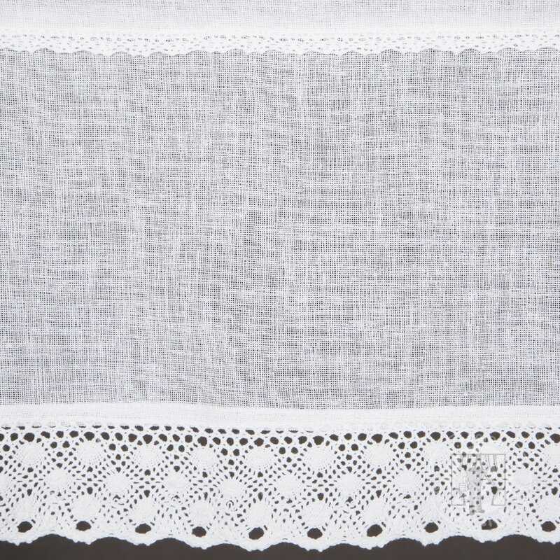 Vitrážová záclona LISA s krajkou biela 150x30cm
