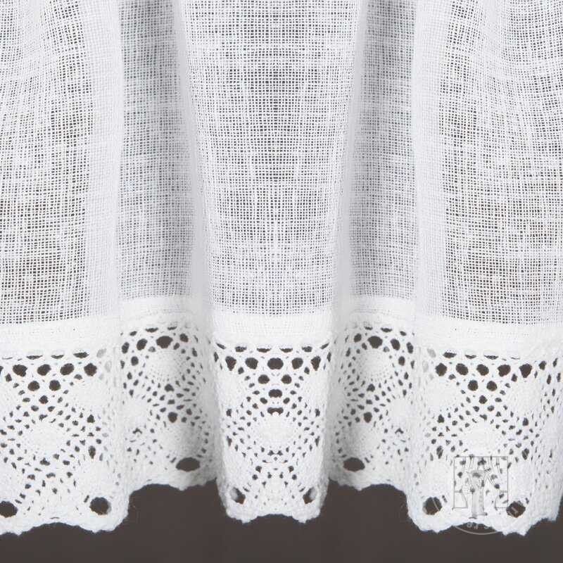 Vitrážová záclona LISA s krajkou biela 150x30cm