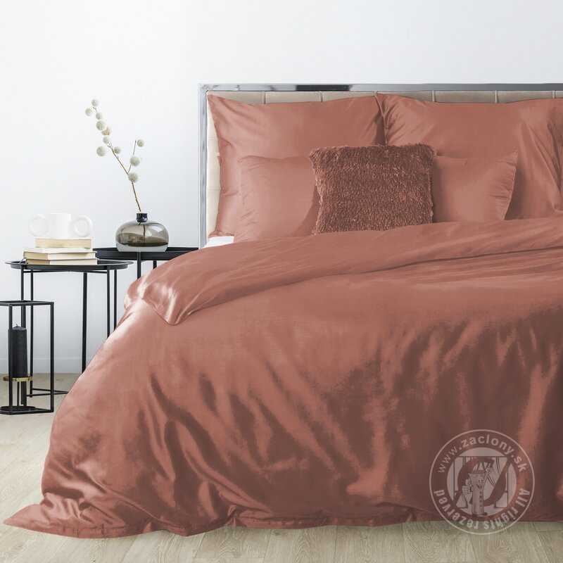 Posteľná bielizeň z bavlneného saténu NOVA3 140x200cm + 70x90cm, marsala