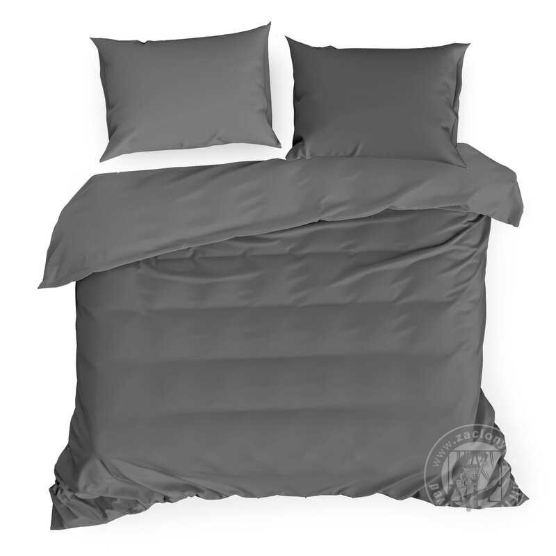 Posteľná bielizeň z bavlneného saténu NOVA3 140x200cm + 70x90cm, oceľová