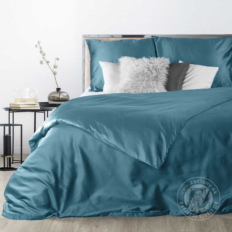 Posteľná bielizeň z bavlneného saténu NOVA3 140x200cm + 70x90cm, tyrkysová
