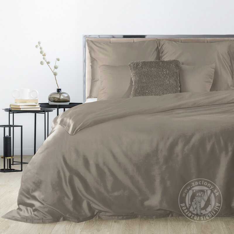 Posteľná bielizeň z bavlneného saténu NOVA3 140x200cm + 70x90cm, kávová