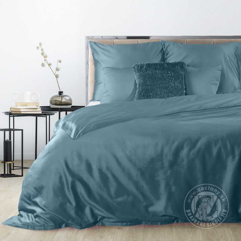 Posteľná bielizeň z bavlneného saténu NOVA3 140x200cm + 70x90cm, petrolejová