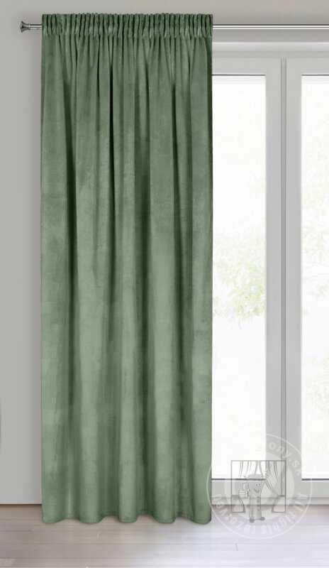 Záves MELANIE na páske tmavý mätový 140x270cm