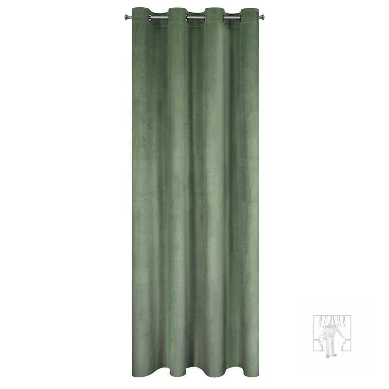 Záves MELANIE na krúžkoch olivový 140x250cm