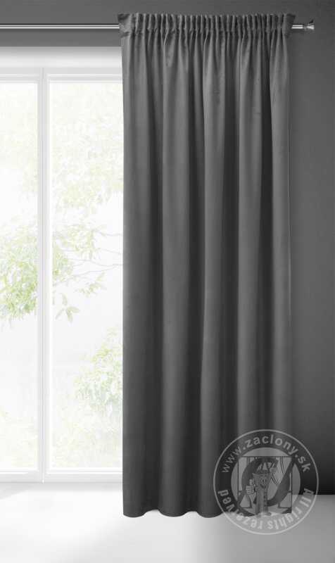 Záves PIERRE CARDIN SIBEL na páske tmavosivý 140x270cm