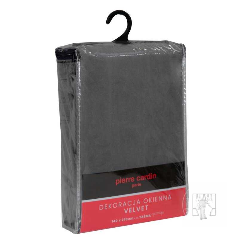 Záves PIERRE CARDIN SIBEL na páske tmavosivý 140x270cm