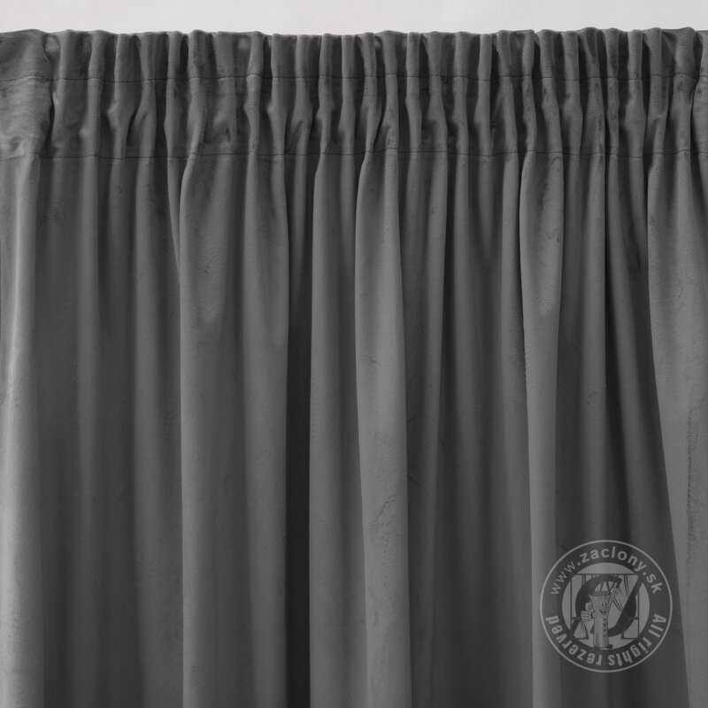 Záves PIERRE CARDIN SIBEL na páske tmavosivý 140x270cm