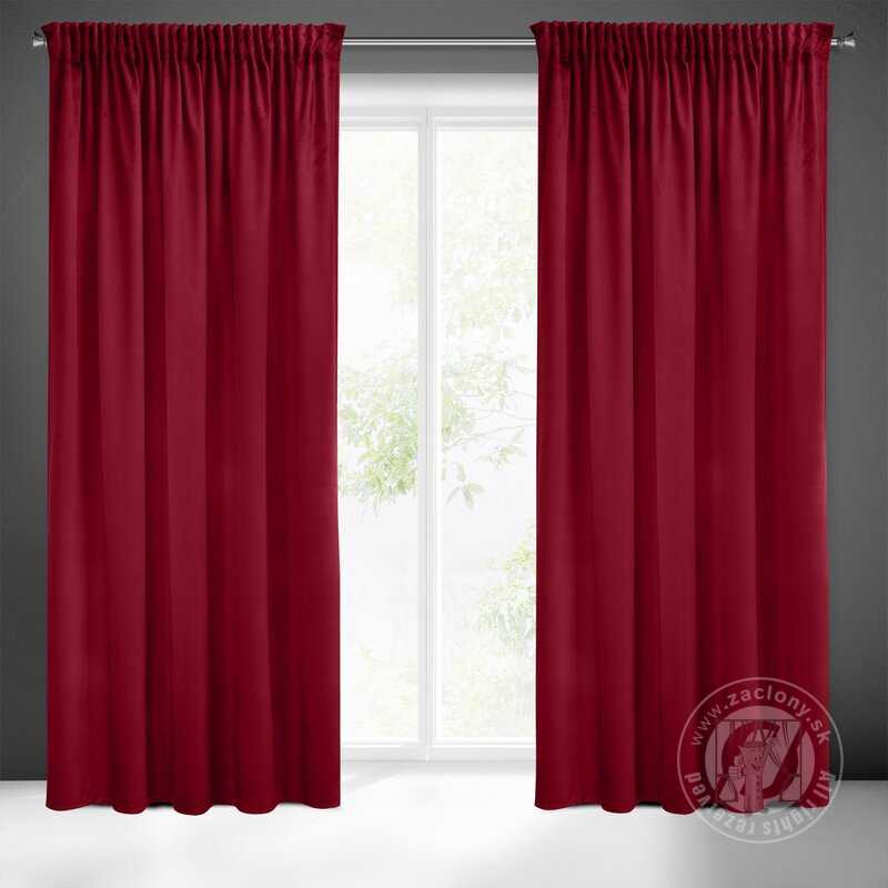 Záves PIERRE CARDIN SIBEL na páske bordový 140x270cm