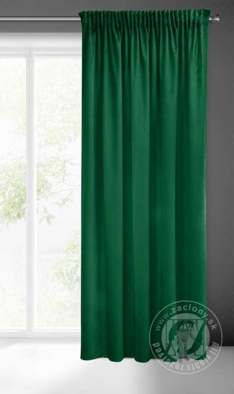 Záves PIERRE CARDIN SIBEL na páske tmavozelený 140x270cm