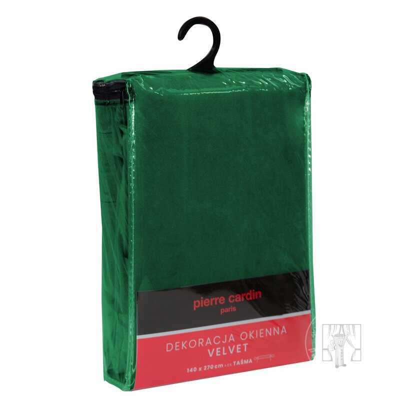 Záves PIERRE CARDIN SIBEL na páske tmavozelený 140x270cm
